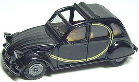 Foto 1:87 Citroen 2 CV 6 Rolldach offen Charleston schwarz/gold herpa 3026