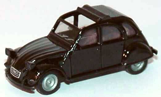 Foto 1:87 Citroën 2 CV 6 Rolldach offen schwarz, IA rotbraun herpa 185400/151672