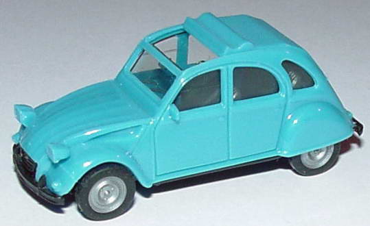 Foto 1:87 Citroen 2 CV 6 Rolldach offen türkis, IA schwarz herpa 020824