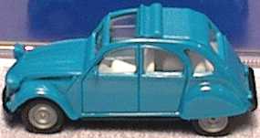 Foto 1:87 Citroen 2 CV 6 Rolldach offen türkis, IA weiß herpa 020824
