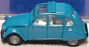 Foto 1:87 Citroen 2 CV 6 Rolldach offen türkis, IA weiß herpa 020824