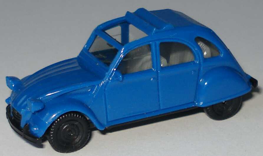 Foto 1:87 Citroen 2 CV 6 Rolldach offen blau, IA grau herpa 020824