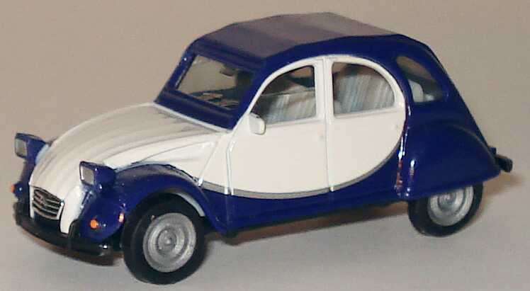 Foto 1:87 Citroen 2 CV Charleston dunkelblau/weiß herpa 020817