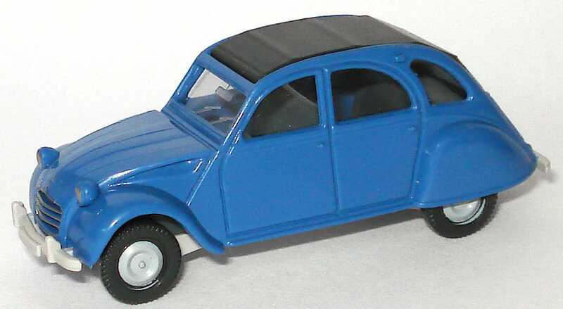 Foto 1:87 Citroen 2 CV Rolldach geschlossen blau Wiking 80901