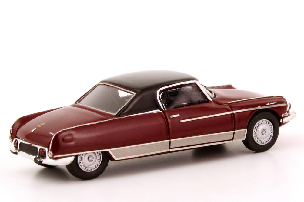 Foto 1:87 Citroen DS 21 Coupé Le Dandy Henri Chapron (1965) weinrot/schwarz Makette CollecCit 8009