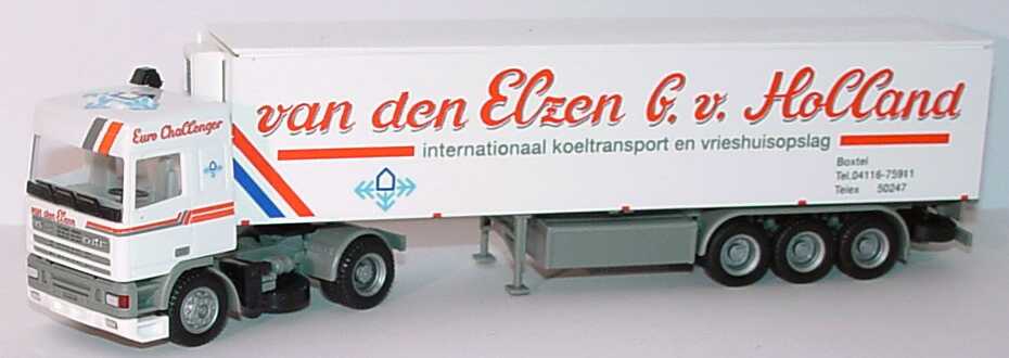 Foto 1:87 DAF 95 SpaceCab KükoSzg 2/3 van den Elzen b.v. Holland (Länderserie Niederlande) herpa 142304