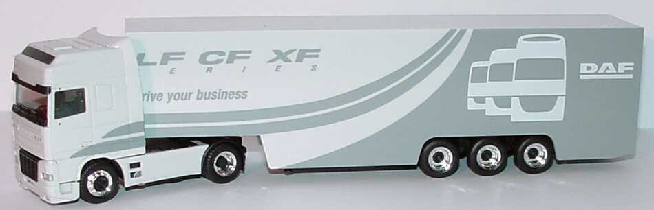 Foto 1:87 DAF 95 XF Super Space Cab Fv Cv KoSzg Cv 2/3 DAF - drive your business hellgrau herpa 147019