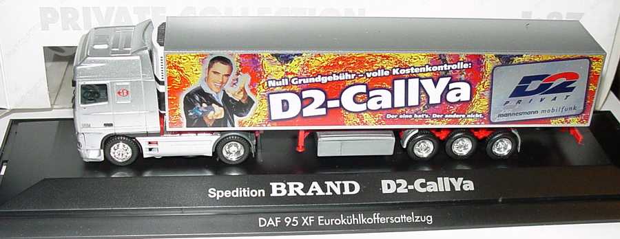 Foto 1:87 DAF 95 XF Super Space Cab Fv KükoSzg 2/3 Spedition Brand, D2 CallYa herpa 188425