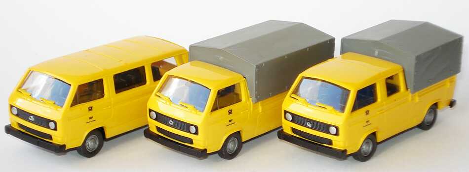 Foto 1:87 DBP Fernmeldedienst (VW T3 Bus + VW T3 PP + VW T3 Doka PP) Roco 1553