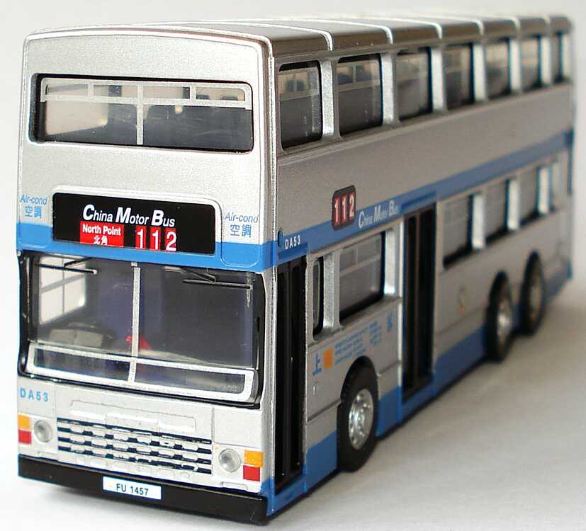 Foto 1:87 Dennis Condor Doppelstockbus CMB China Motor Bus, DA53 silbermet./blau (Ziel: North Point, 112) Peak Horse 22103