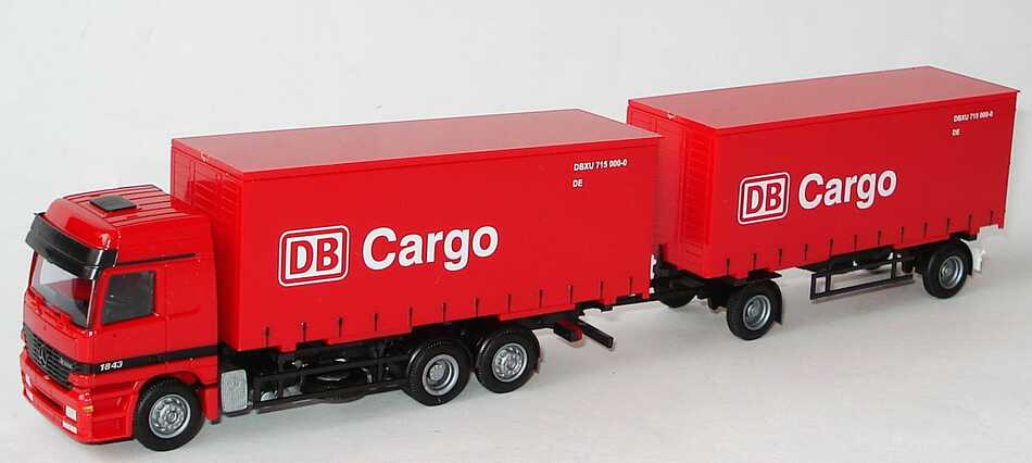 Foto 1:87 Die Bahn DB Setpackung DB Cargo - Fahrzeuge des Güterferkehrs der Deutschen Bahn AG (MB Actros HGZ + VW T4 + VW Polo Variant) AMW/AWM