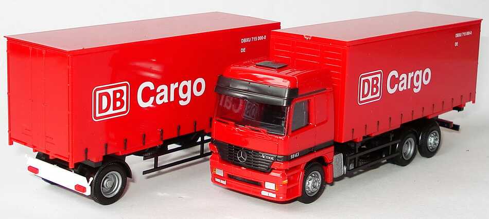 Foto 1:87 Die Bahn DB Setpackung DB Cargo - Fahrzeuge des Güterferkehrs der Deutschen Bahn AG (MB Actros HGZ + VW T4 + VW Polo Variant) AMW/AWM