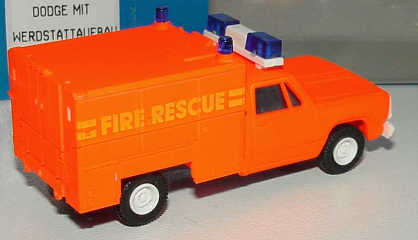 Foto 1:87 Dodge Gerätewagen tagesleuchtrot Fire-Rescue Roco 1449