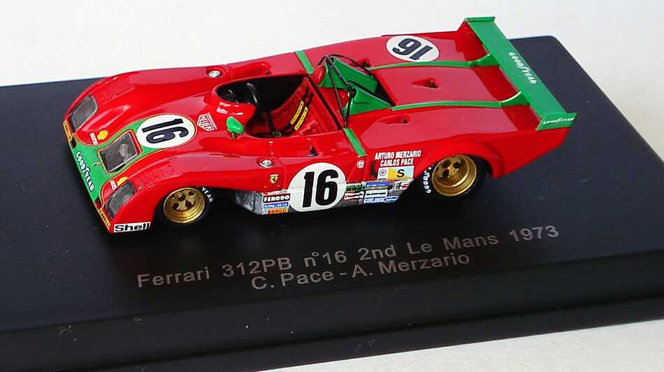 Foto 1:87 Ferrari 312PB 24h von Le Mans 1973 Nr.16, Pace / Merzario (2. Platz) RedLine 87RL032