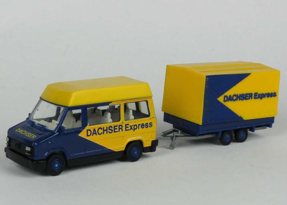 Foto 1:87 Fiat Ducato I Bus Hochdach mit Anhänger Dachser Express Praliné 83223