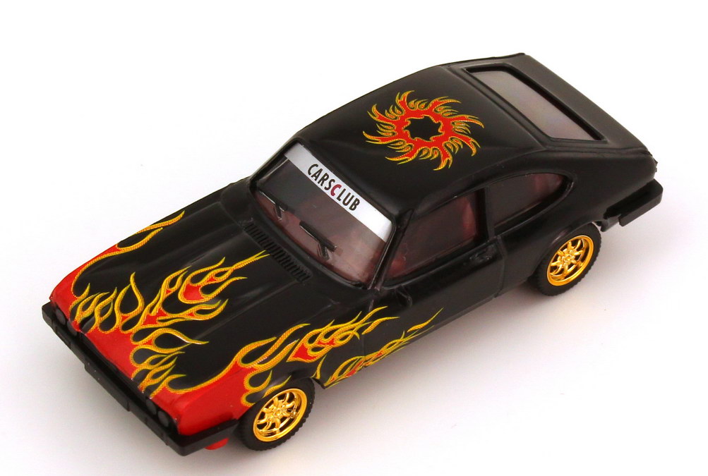 Foto 1:87 Ford Capri Mk III 3.0 schwarz mit Flammen-Design Cars Club (HCC-Modell 2006) herpa 194266