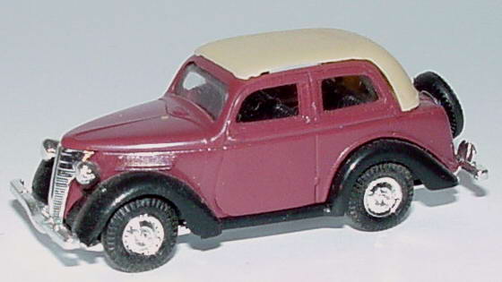 Foto 1:87 Ford Eifel Cabrio-Limousine geschlossen braunviolett/schwarz Praliné