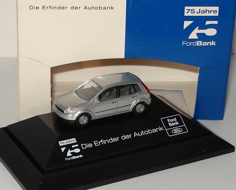 Foto 1:87 Ford Fiesta 2002 5türig silber-met. 75 Jahre FordBank - Die Erfinder der Autobank Werbemodell Rietze