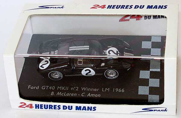 Foto 1:87 Ford GT40 MK II 24h von Le Mans 1966 Nr.2, Bruce McLaren / Chris Amon (Sieger) Spark 87LM66