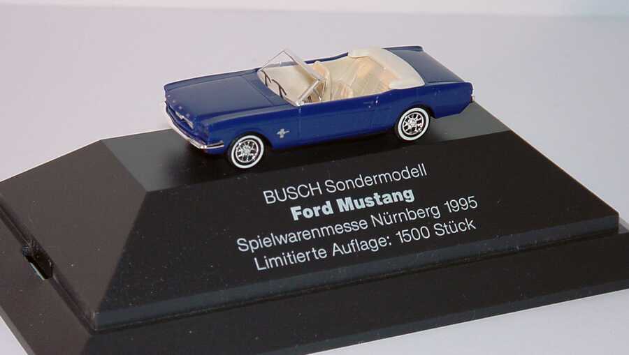 Foto 1:87 Ford Mustang Cabrio ´64 blau Messemodell 1995, Auflage 1500 Stück Busch