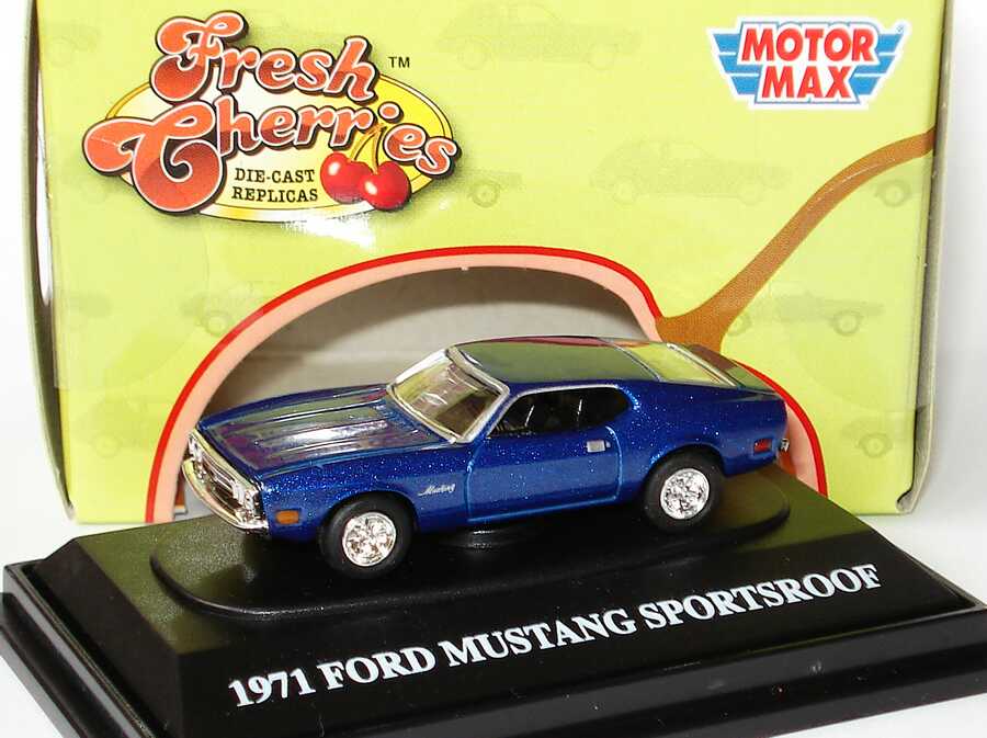 Foto 1:87 Ford Mustang I SportsRoof (1971) blau-met. Motormax FreshCherries