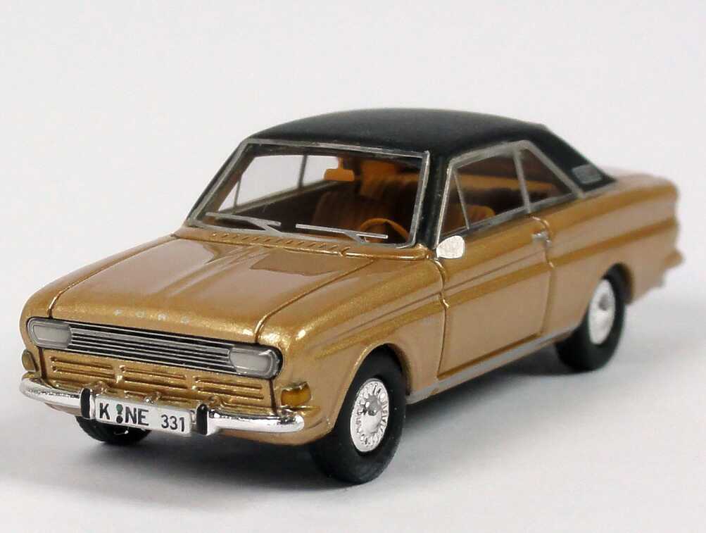 Foto 1:87 Ford Taunus 15m Coupé (P6) gold-met./schwarz NEO Scale Models 87331