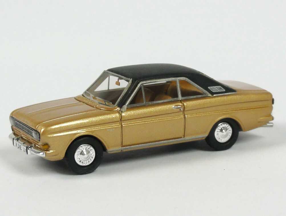 Foto 1:87 Ford Taunus 15m Coupé (P6) gold-met./schwarz NEO Scale Models 87331