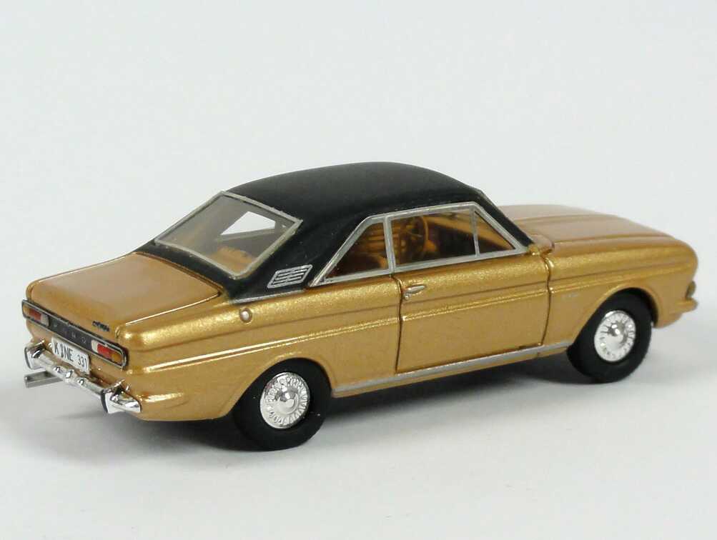 Foto 1:87 Ford Taunus 15m Coupé (P6) gold-met./schwarz NEO Scale Models 87331