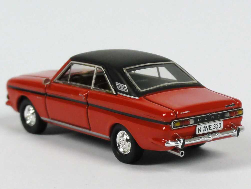 Foto 1:87 Ford Taunus 15m RS Coupé (P6) rot/schwarz NEO Scale Models 87330