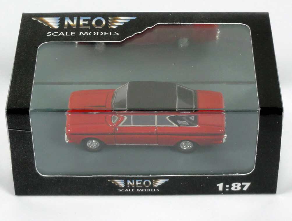 Foto 1:87 Ford Taunus 15m RS Coupé (P6) rot/schwarz NEO Scale Models 87330