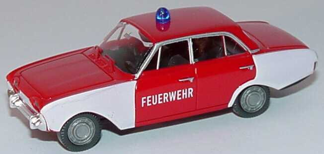 Foto 1:87 Ford Taunus 17M Feuerwehr rot/weiß Wiking 86104