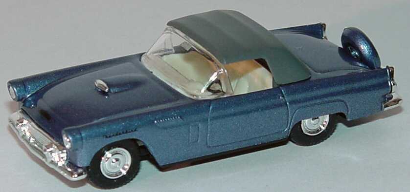 Foto 1:87 Ford Thunderbird ´56 Cabrio blau-met. mit Softtop Praliné 5205