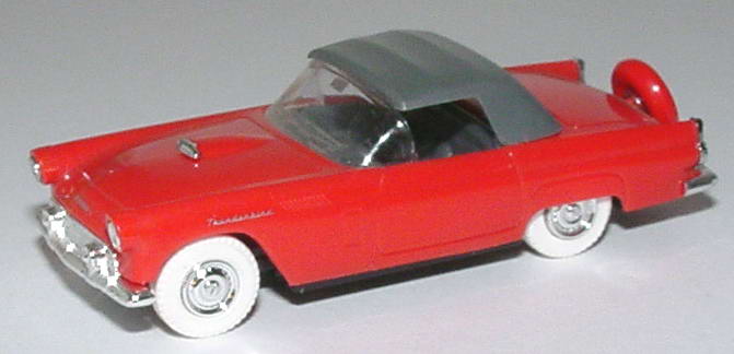 Foto 1:87 Ford Thunderbird ´56 Cabrio rot mit Softtop, de Luxe Praliné