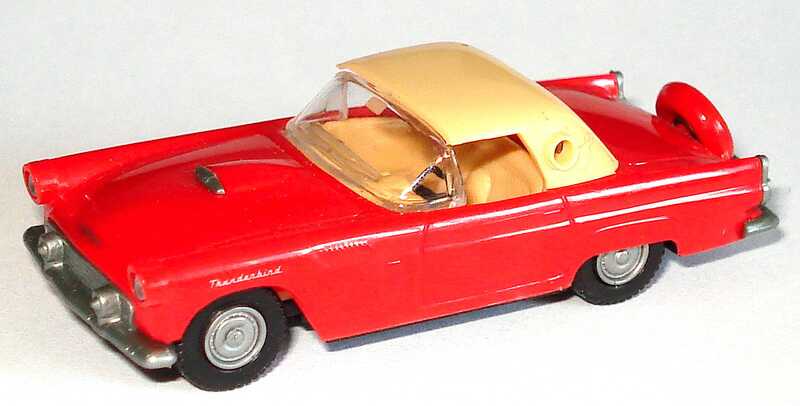 Foto 1:87 Ford Thunderbird ´56 Cabrio rot mit beigem Hardtop Praliné 5201