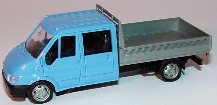 Foto 1:87 Ford Transit 2000 Doka Pritsche hellblau Rietze