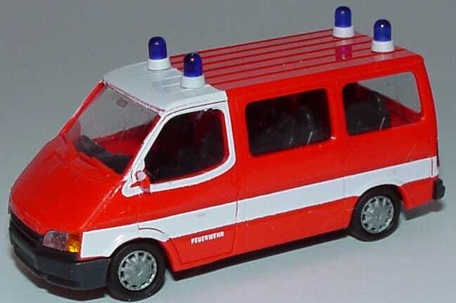 Foto 1:87 Ford Transit B Bus Feuerwehr rot/weiß Rietze 50539