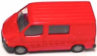 Foto 1:87 Ford Transit B Bus mit 2 Mittelfenster rot Rietze 10600