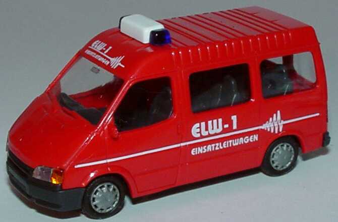 Foto 1:87 Ford Transit B Bus mittelhohes Dach Feuerwehr ELW-1 Einsatzleitwagen Rietze 50541