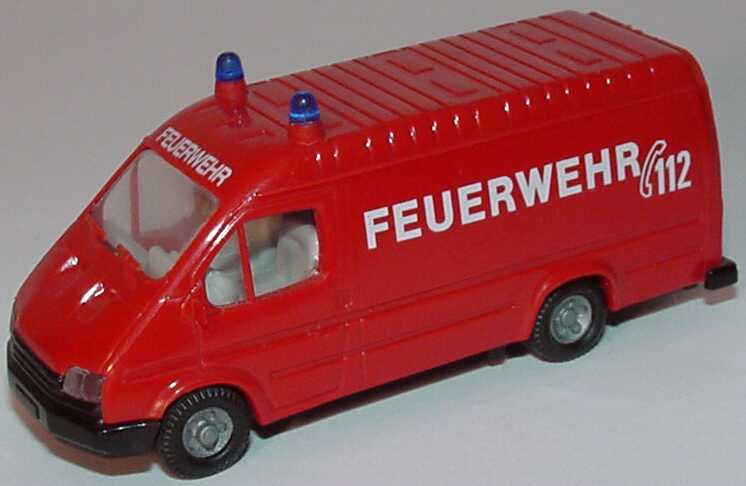 Foto 1:87 Ford Transit B Kasten lang Feuerwehr rot Praliné