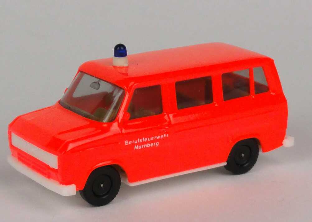 Foto 1:87 Ford Transit MK2 Bus Berufsfeuerwehr Nürnberg tagesleuchtrot herpa 4026