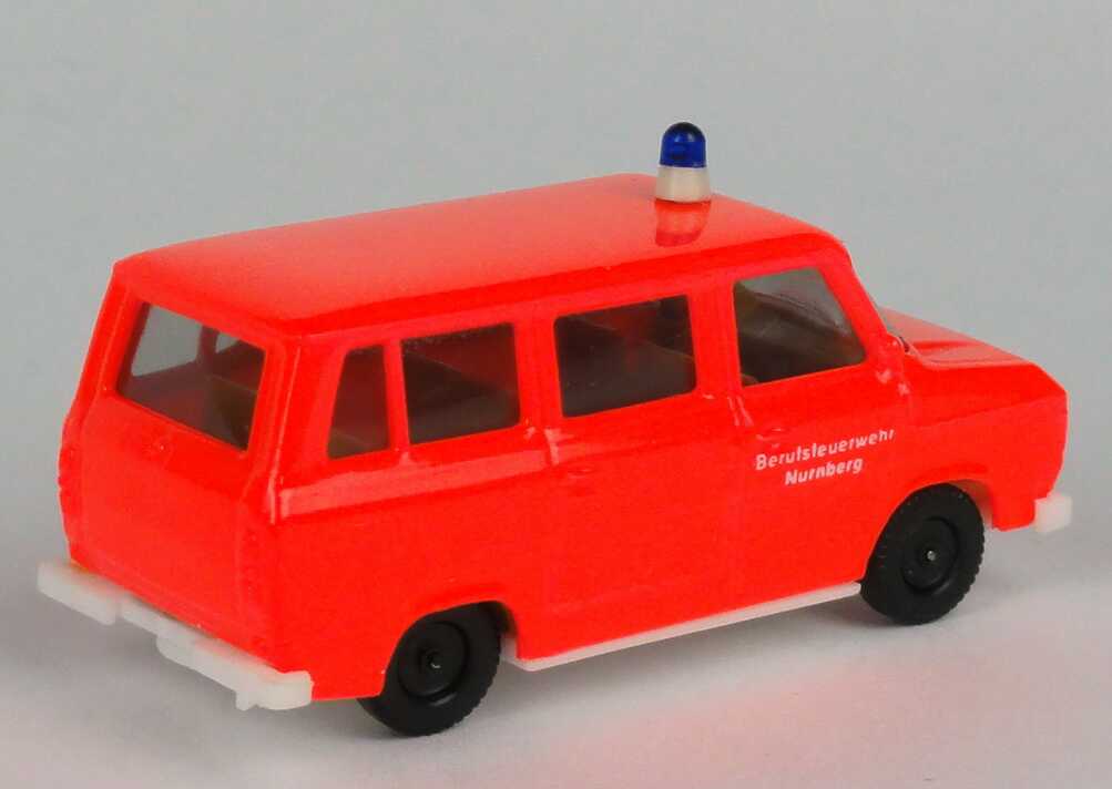 Foto 1:87 Ford Transit MK2 Bus Berufsfeuerwehr Nürnberg tagesleuchtrot herpa 4026