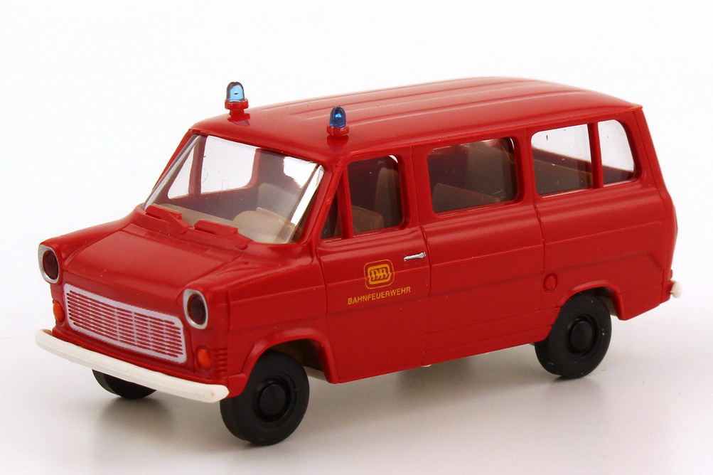 Foto 1:87 Ford Transit IIb Bus (1972) DB Bahnfeuerwehr rot Brekina 34103