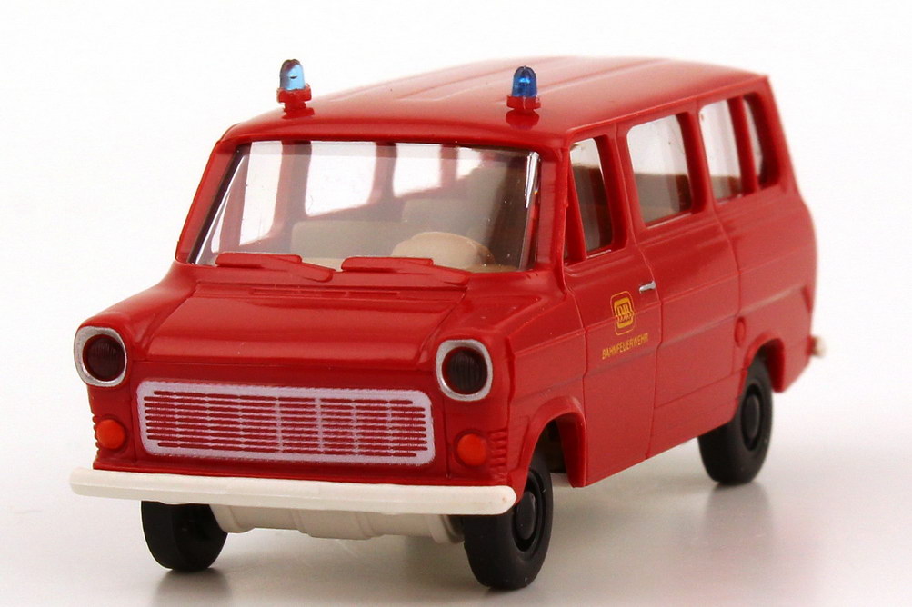 Foto 1:87 Ford Transit IIb Bus (1972) DB Bahnfeuerwehr rot Brekina 34103