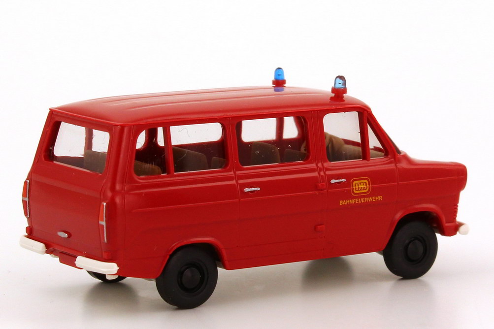 Foto 1:87 Ford Transit IIb Bus (1972) DB Bahnfeuerwehr rot Brekina 34103