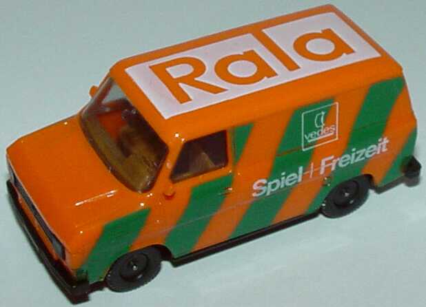 Foto 1:87 Ford Transit MK2 Kasten Rala, Vedes Spiel + Freizeit herpa