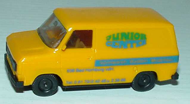 Foto 1:87 Ford Transit MK2 Kasten orange Junior Center, Bad Homburg herpa