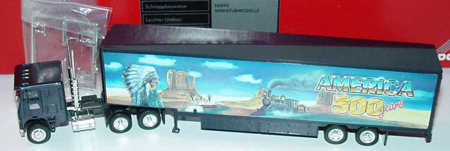 Foto 1:87 Freightliner COE MovingVanSzg 3/2 America 500 years, Wild West herpa 140836