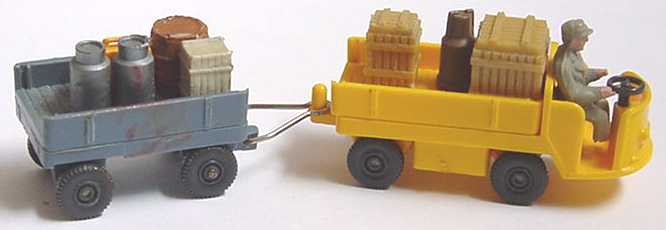 Foto 1:87 Gepäckwagen mit Hänger gelb/grau (Mängel?) Wiking