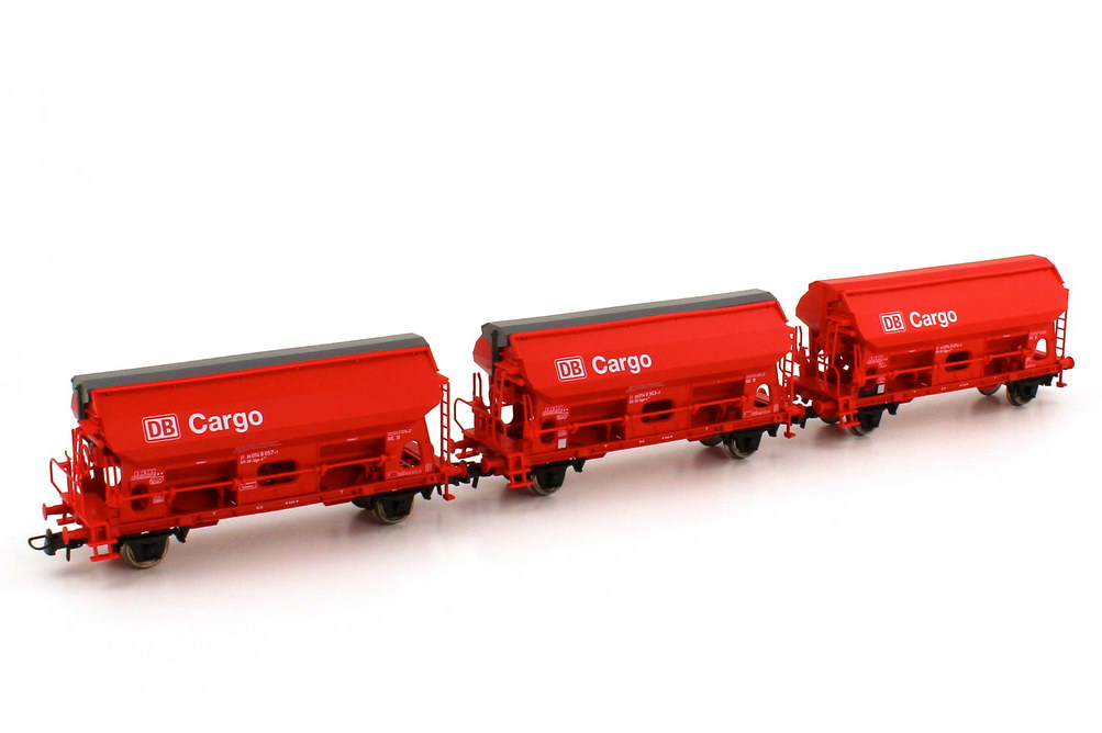 Foto 1:87 H0 Set 3x Talbot Schwenkdachwagen DB Cargo rot, Epoche V Roco 44188