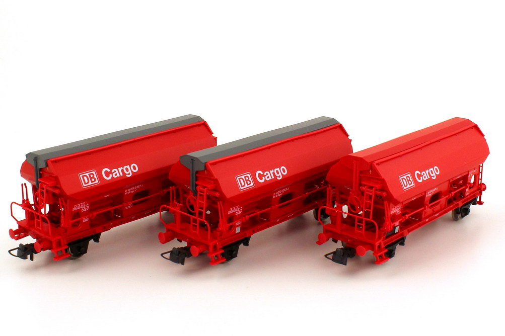 Foto 1:87 H0 Set 3x Talbot Schwenkdachwagen DB Cargo rot, Epoche V Roco 44188